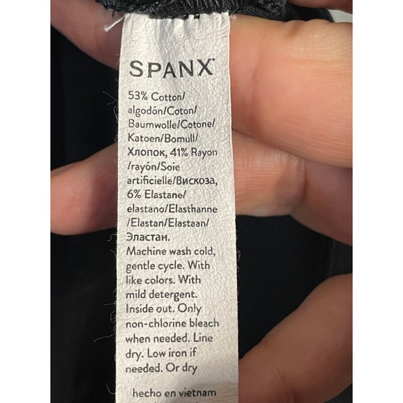 Spanx on the go kick crop flare pants small black pull on stretch comfort career - Picture 4 of 9